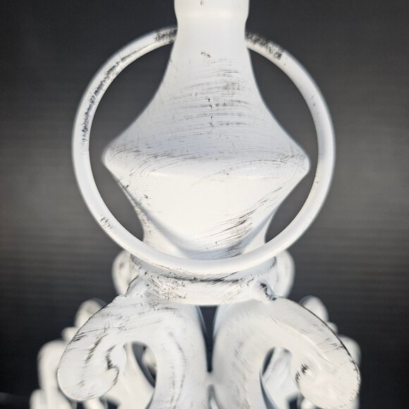 Ophelia & Co. 14 Inch Vintage White Metal Hanging Lantern With Clear Glass - Picture 6 of 11